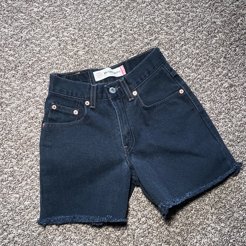 Levis Dark Denim Relaxed Fit Shorts